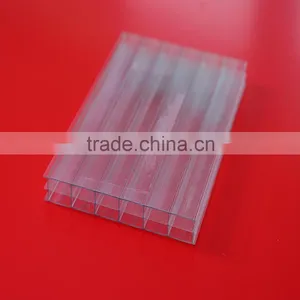 4mm 100% Virgin Grade A PC Resin 50 Micron UV Coating Polycarbonate Twin Wall Hollow Sheets Cheap Price Roofing Panels Clear thumbnail-5