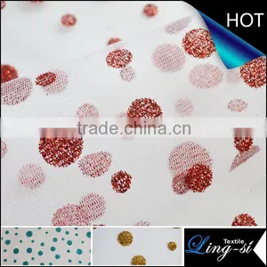 Polyester Tulle Metallic Printed Fabric for Decoration and Dress DSN337 thumbnail-1