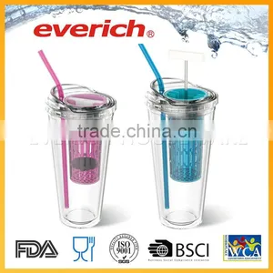 Leak Proof Clear Wholesale Plastic Fruit Infuser Tumbler thumbnail-5
