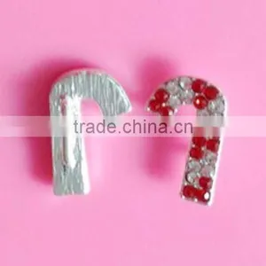 23*19 mm Christmas Candy Cane Button Slider for 3/8" Ribbon (BTN-5400 thumbnail-1