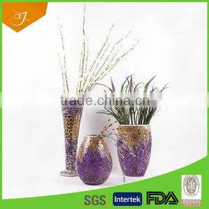 High Quality Crackle Mosaic Glass Vase Colored Glass Vase Wholesale Quality Choice thumbnail-1