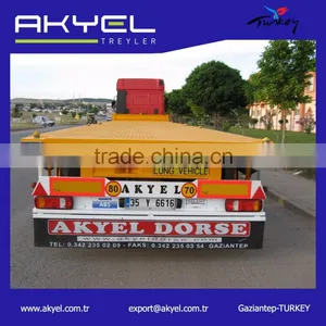 Factory 40ft Flatbed Platform Container Carrier Semi Trailer thumbnail-4