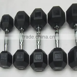 Hex Rubber Coated Dumbbell thumbnail-4