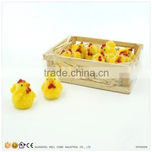 Polyresin Crafts in Wood Box Plush Chicken Toy thumbnail-6