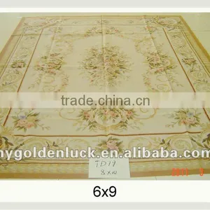 6x9 Super Quality Handmade Aubusson Style Wool Carpets thumbnail-1