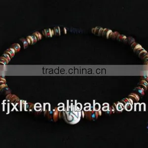 Tibetan Style Natural Tridacna Cow Bone Custom Made Necklace thumbnail-1