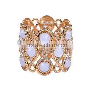 Hot Sell Wide Adjustale Alloy With Resin Stone Bracelet thumbnail-1