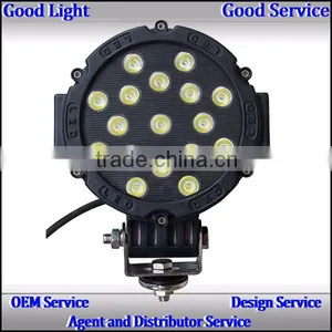 12volt 51W Led Work Light Spot/FLood Beam With RED/Black Housing Rings for J-e-ep SUV thumbnail-4