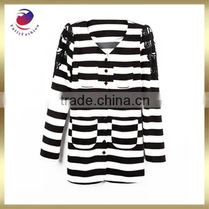 Long Sleeve Coat Stripes thumbnail-1