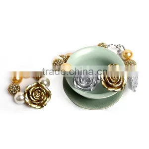 Latest Kids Bead Children Jewelry Set Baby Jewelry Set Bead Little Girl Necklace Bracelet Set thumbnail-1