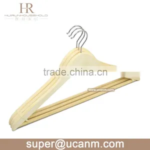 HRW-3001N A Grade Without Paint Wood Cheap Clothes Hanger for Suit Shirt thumbnail-1
