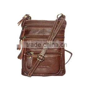 Leather Sling Bag Black Color. Genuine Leather thumbnail-2