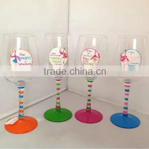 Wine Glass With Hand-painting and Decals , Beautiful Girls' Gift Wine Glass thumbnail-1