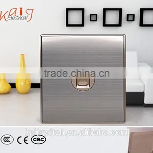 Brushed Stainless Telephone Socket Wall Plate With CCC,CE Certificate thumbnail-1