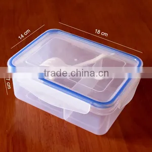 4 Sides Clip Two Compartment Leak-Proof Plastic Food Container Shantou thumbnail-2