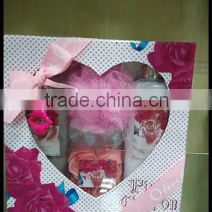 China 270ml Shower Gel, Body Lotion and Body Puff Christmas Bath Gift Set thumbnail-1