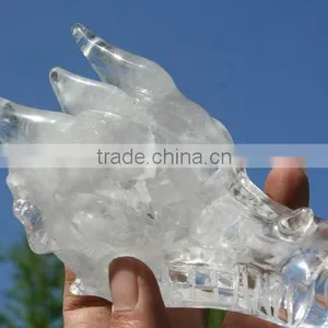 WONDERFUL Quartz Rock Crystal CARVED Dragon thumbnail-1