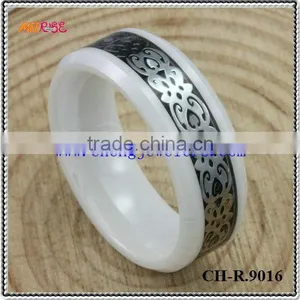 2015 Alloy Inlay Black Gold Engagement Ring,metal Ceramic Ring for Engagement thumbnail-5