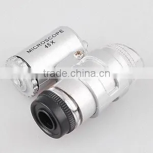 Mini Portable 45X 2 LED Light Pocket Microscope Magnifier Loupe thumbnail-1