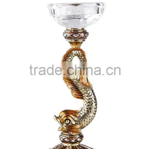 RORO Good Luck Squirrelfish Enamel Home Decoration Pewter Craft Crystal Candle Holder thumbnail-1