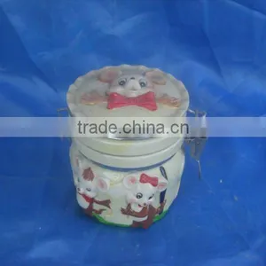 Ceramic Seal Jar With Embossed thumbnail-1