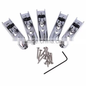 High Quality New 5 String Chrome Individual Bass Guitar Bridges w/ Screws thumbnail-1