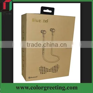 Hot Sale High End Retail Foldable Kraft Paper Earphone Package Box thumbnail-2