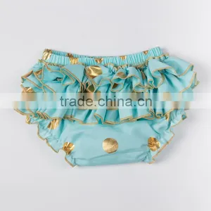 2016 Baby Bloomer Wholesale Price Cotton Baby Girl Flower Bloomer Top Quality Kids Gold Polk Dot x Bloomer From China thumbnail-1
