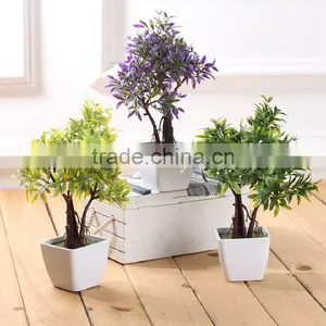 ARTIFICIAL FLOWERS TREES CERAMIC POT SMALL POTTED PLANT Fake Pot Plants thumbnail-1