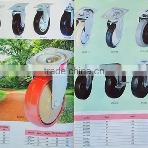 Manufacturer's High Quality Trundles 3''-12'' Rigid Caster Rubber Caster Wheel for Hand Carts Truckle of Platform Trolley thumbnail-4
