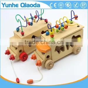 Animal Shape Sorter Truck and Bead Maze - Pull Along Toy - Animal in Many Shape Blocks thumbnail-5