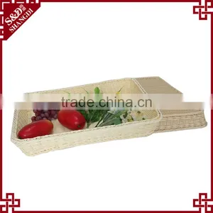 Rectangular Rattan Woven Table Storage Baskets for Food Display thumbnail-3