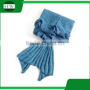Best Christmas Gift Soft Fiber Baby Kids Children Knitted Crochet Mermaid Blanket Tail thumbnail-1