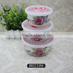 3pcs Ceramic Bowl,porcelain Bowl With Design,3pcs Preservation Bowl Set thumbnail-1