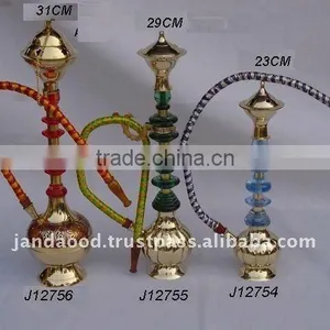 Hookah in Different Three Style Made in Brass With Mirror Polish and One Out Let thumbnail-1