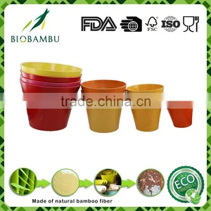 Best Selling Items License Bright Colored Bamboo Fiber Flower Pots thumbnail-1