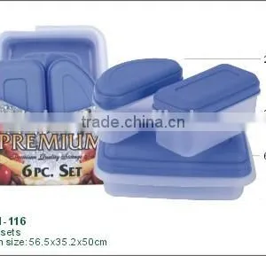 6pcs Rect.Base Mini Food Storage Lunch Box and Food Container Set thumbnail-2