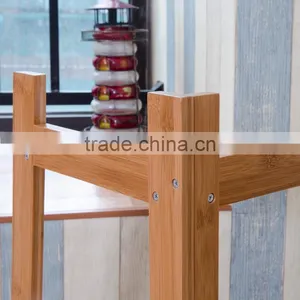 White Panel Modern Bamboo Corner Shelf for Display thumbnail-3