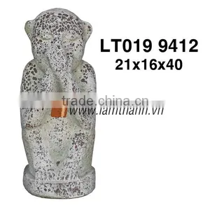 Wholesale Rustic Garden Ornament Ancient Pottery Monkey Statue thumbnail-1