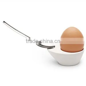 White Concrete Egg Cup Holder Kitchenware Home Handmade Dinner Kitchen New thumbnail-1