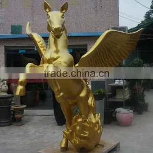 Fiberglass Gold Flyhorse Sculpture Figurine thumbnail-4