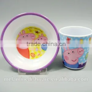 Food Grade Safety 100% Melamine Kid Children Dinnerware Set/kid Children Dinner Bowl and Cup thumbnail-1