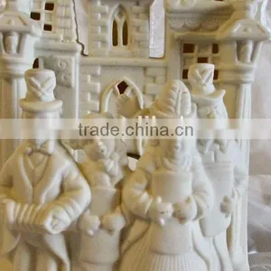 Bisque Porcelain Carolers Votive Holder, Partylite Village Christmas P0204 Candle Holder thumbnail-4