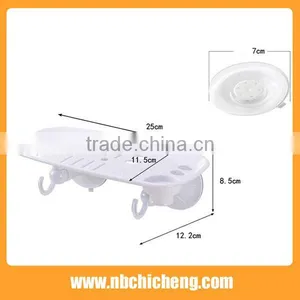 Strong Suction Storage Holder Plastic Wall Shelf Rack Bath Accessries Rack thumbnail-3