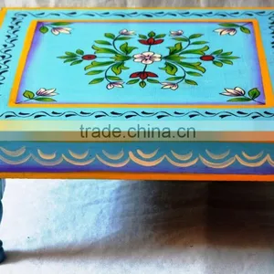 Indian Crafted Hand Painted Wooden Chowki thumbnail-2