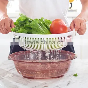 Kitchen Vegetable and Fruit Plastic Draining Basket Drain Basket thumbnail-1