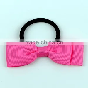 Wholesale Baby Girls Pink Grosgrain Ribbon Elastic Hair Band With Rubber thumbnail-1