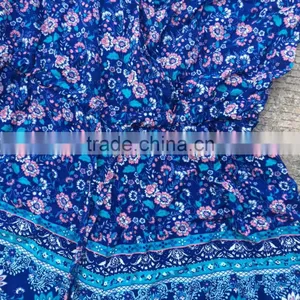 Women Excess Stock Lots Full Print 100%rayon Cheap Jumpsuit thumbnail-3
