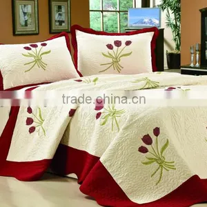 Microfiber Cotton Polyester Embroidery Quilt Sets/Bedspreads thumbnail-1