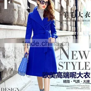 100% Hand Made Cool Blue Winter Women Coat thumbnail-1